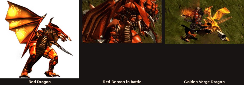 The Red Dragon, Red Dercon and Golden Verge Dragon of the Mu Online Dragon's Raid