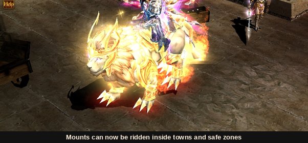 Riding a mount inside a town safe zone