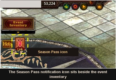 The Season Pass notification icon in game