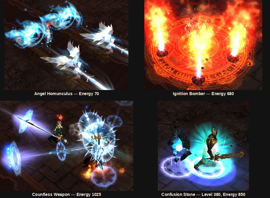 The four Alchemist transmutation skills in Mu Online Season 20