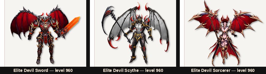 Elite Devil Sword, Devil Scythe and Devil Sorcerer in the Kardamahal elite zone