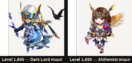 The Dark Lord and Alchemist reward muuns for levels 1,600 and 1,650