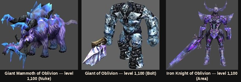 Giant Mammoth, Giant and Iron Knight of Oblivion in Mu Online Season 21
