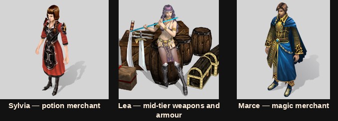 The three new Elbeland NPCs in Mu Online Season 3