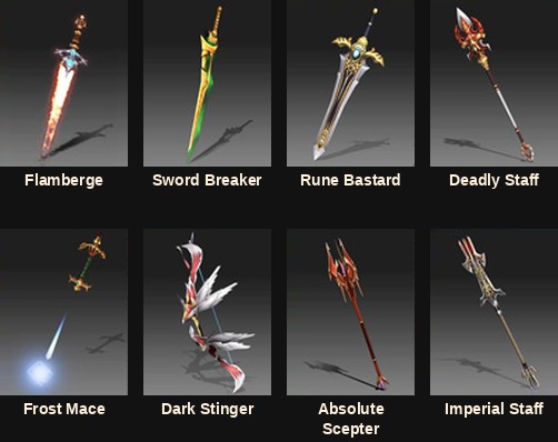 The eight socket weapons added in Mu Online Season 4
