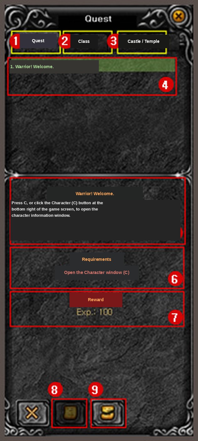 The rebuilt quest window in Mu Online Season 5